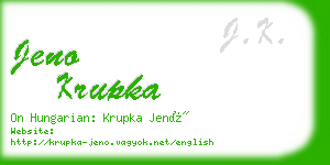 jeno krupka business card